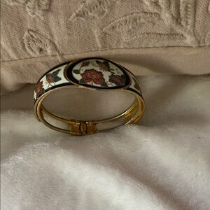Floral Gold Bangle Bracelet